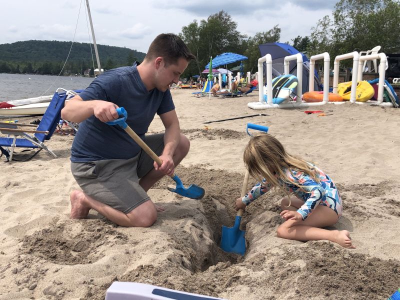 Digging Holes with Our Nieces!