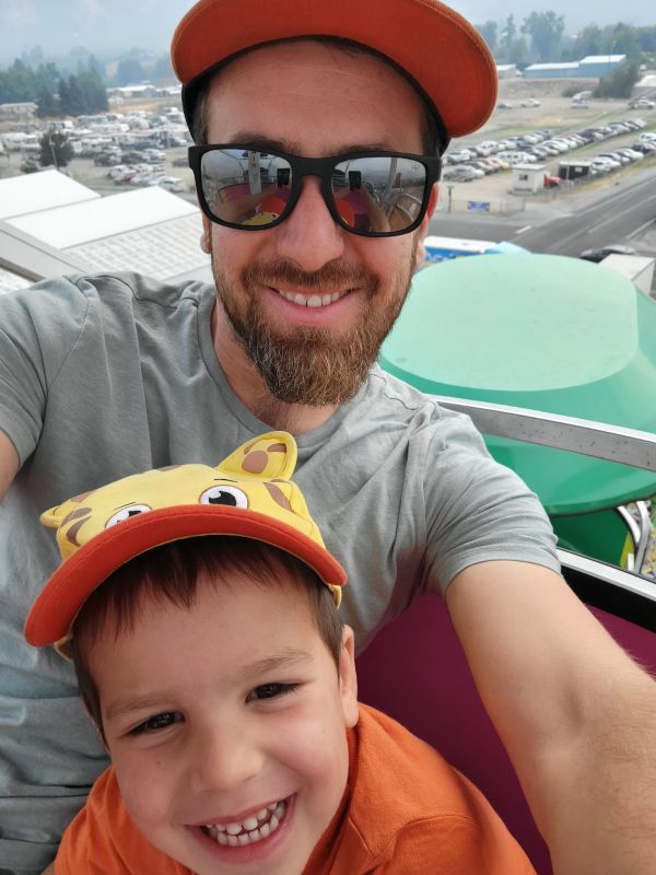 Having a Blast on the Ferris Wheel at the County Fair