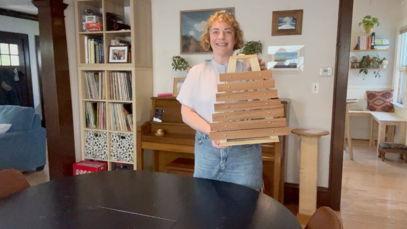 Megan With the Xylophone She Built for Our Future Child