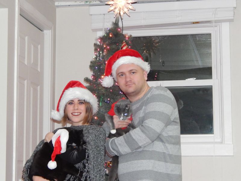Family Picture in Front of Our Christmas Tree - A Family Tradition