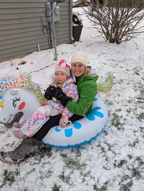 Sledding on the Hills at Our House