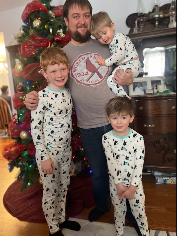 Matching Christmas Jammies with Cousins