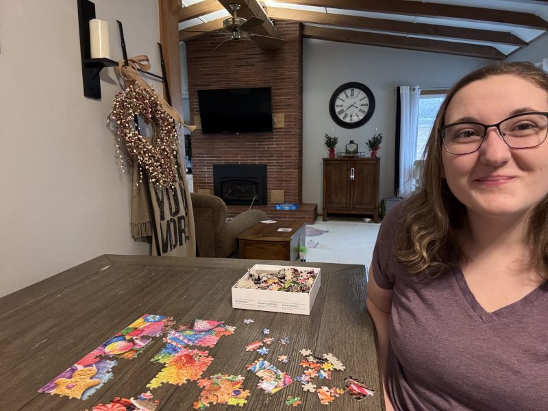 Rebecca Doing Puzzles