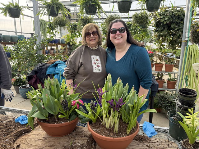 Amanda and her Mom at a Local Greenhouse Class