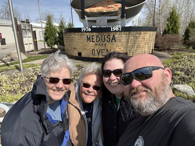 With Christopher's Parents at the Largest Pie Landmark in Traverse City