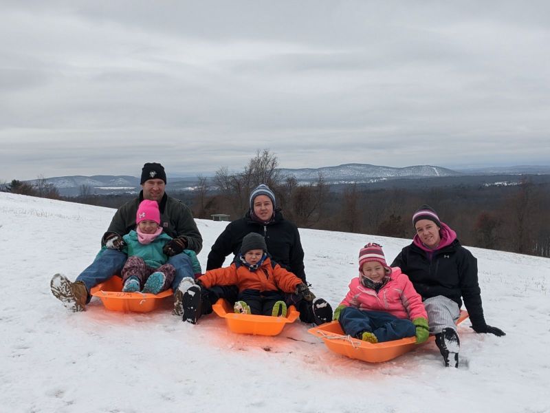 Sledding with Nieces and Nephews