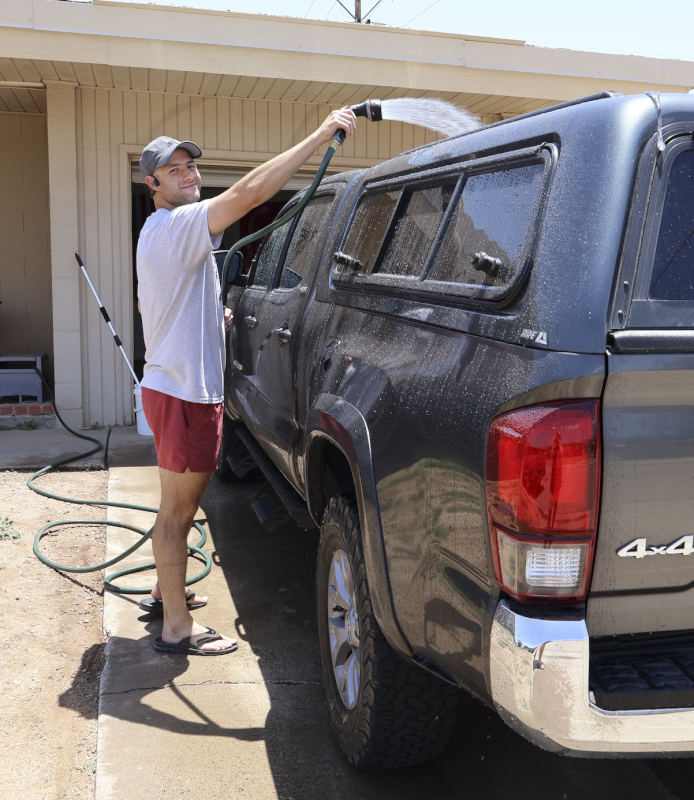 Ibrahim Washing Our Car